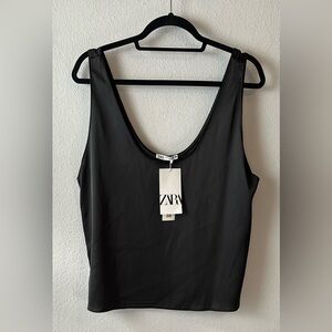 Zara Black Silky Tank Top
